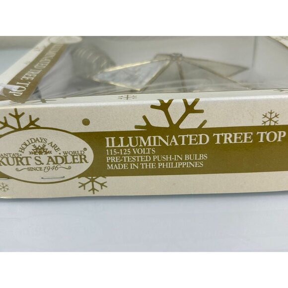 Kurt Adler Illuminated Christmas Tree Star Topper Winter Wonderfland Starburst - Picture 11 of 16